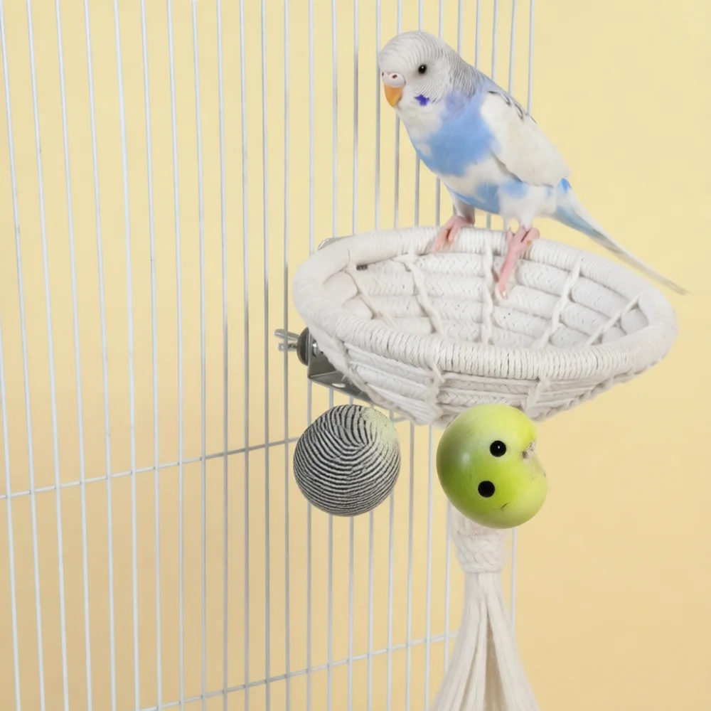 Handmade Woven Bird Nest Hanging Bed For Parrots Budgies Cockatiels Warm Sleeping Hut Cozy Soft Cotton Sleeping Accessory