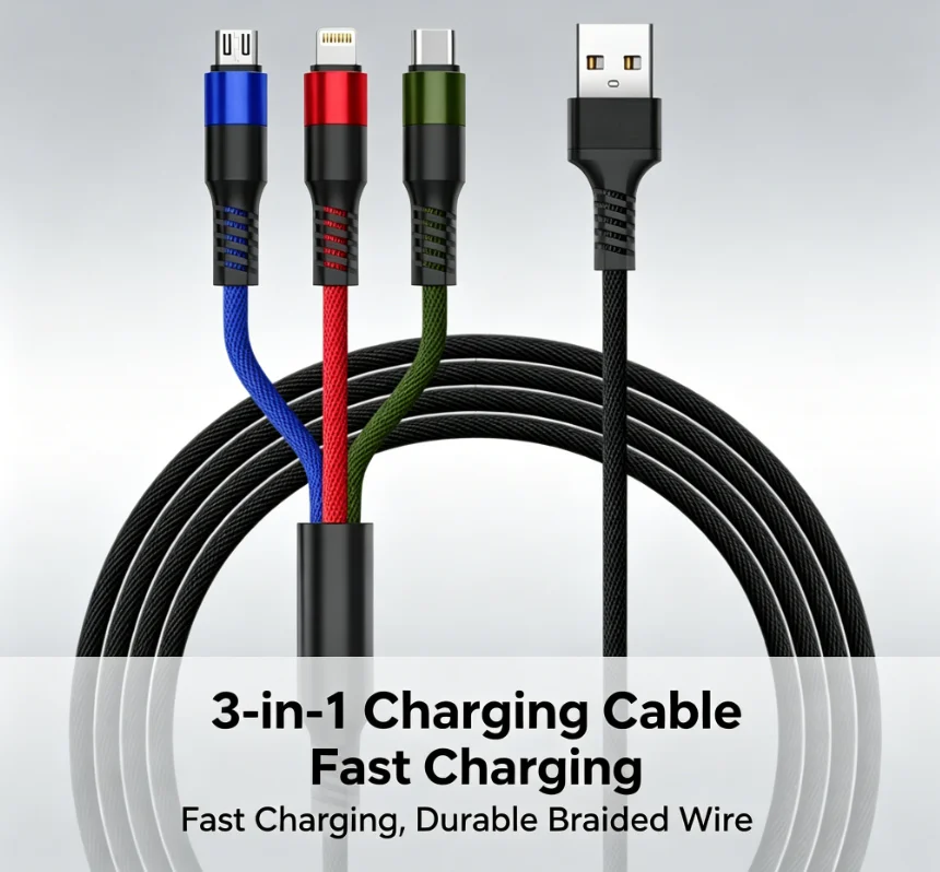 3 in 1 Charging Cable Type C/Micro b/iPhone Macarone Use For iPhone Huawei Samsung Smart Phone