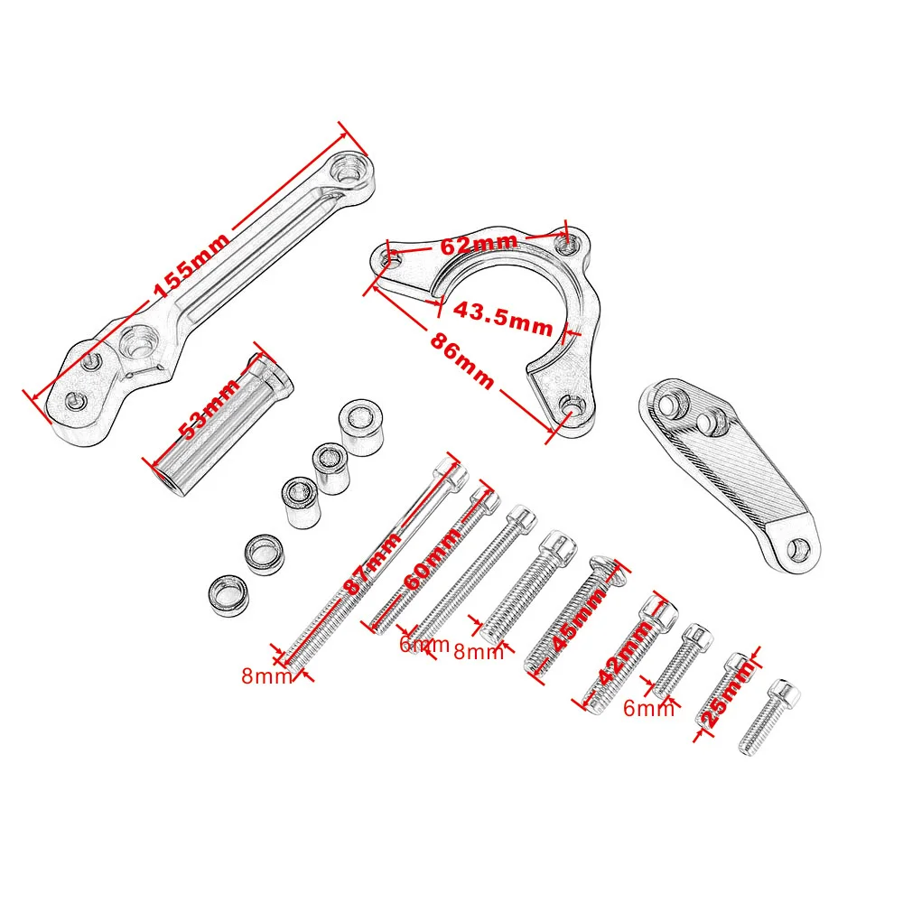 Kit staffa ammortizzatore di sterzo regolabile in alluminio CNC per motocicli per Kawasaki Z900 Z 900 2017-2018