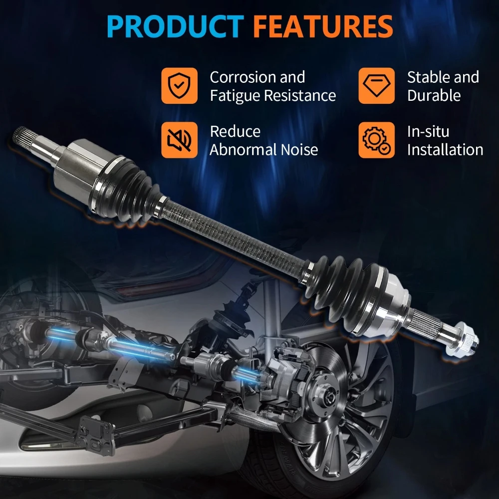Maxfavor Cv Axle Joint Assembly Fit for Honda Civic 2006 2007 2008 2009 2010 2011 2012 2013 Exl Lxs Dx Ex Exs Gx Lx Sedan Coupe Auto Trans 1.8L I4 W/At, Cv Axle Fwd Front Right Passenger Side view 3