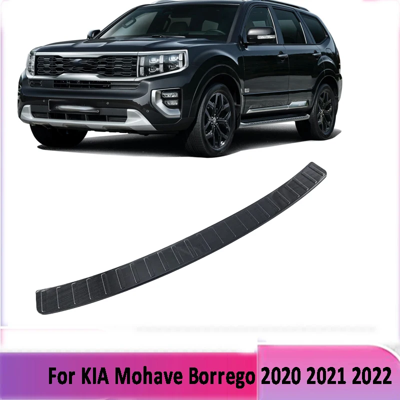 For Kia Mohave Borrego HM2 2019-2022 Stainless Steel Rear Bumper Protection Cover Sill Outside Trunks Decorative Plate Pedal