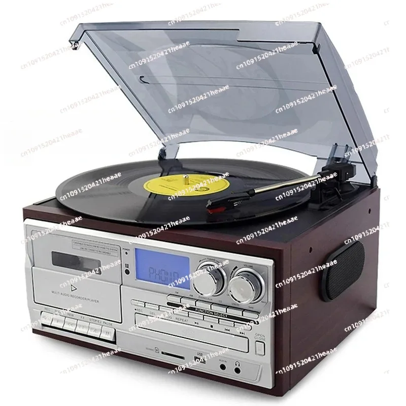 Suitable for de vinilo   reproductor de  casetes, Radio AM/FM, grabadora USB, entrada auxiliar, línea RCA