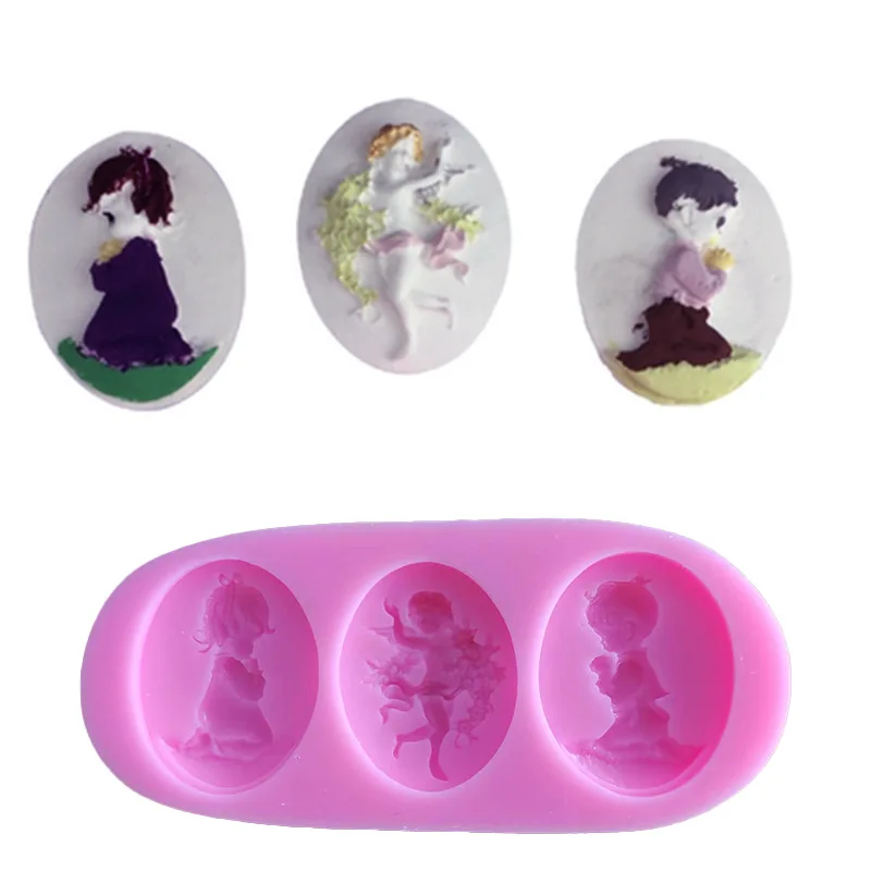 Silicone Mold DIY Bow Decoration Classical Three-dimensional Portrait Chocolate Mold F131