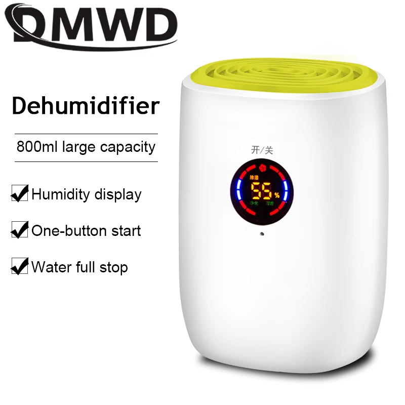 

Electric Dehumidifier Mini Portable Desiccant Moisture Cool Air Purifier Dryer LED Display Auto-off Absorber Defrost 100V-240V