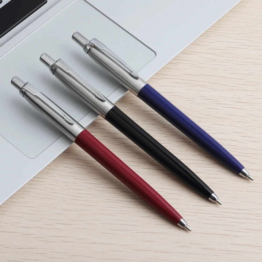 5-teiliges Kugelschreiber-Set aus Metall, G2-Nachfüllung mit blauer Tinte, automatische Stifte, Werbestifte für Schule, Büro, Schreibwaren, Metallstift – Detail 4