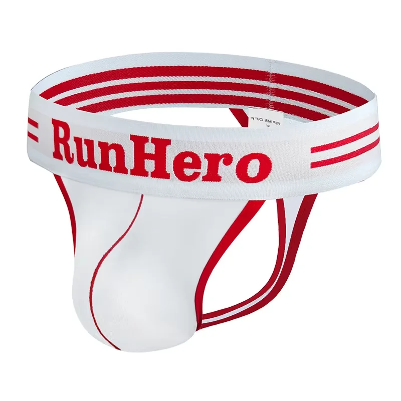 

Men's Solid Color Sport Briefs, Comfortable Hollow-out Design Fashion U Convex Pouch Sports Underpants Comfortable Daily panties