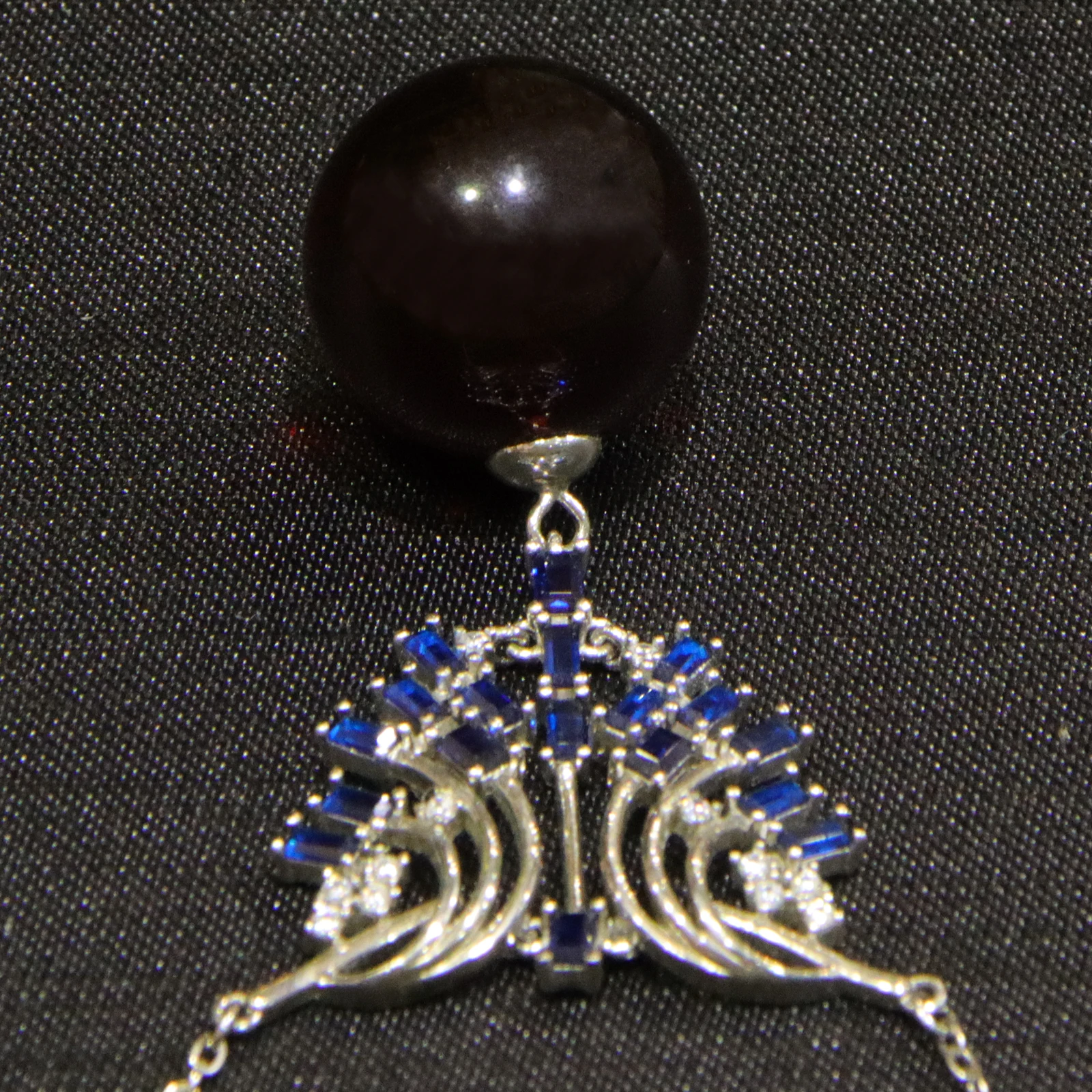 Natural Burmese Violet Amber Pendant 17mm Round Sterling Silver Handmade Jewelry Gift for Women