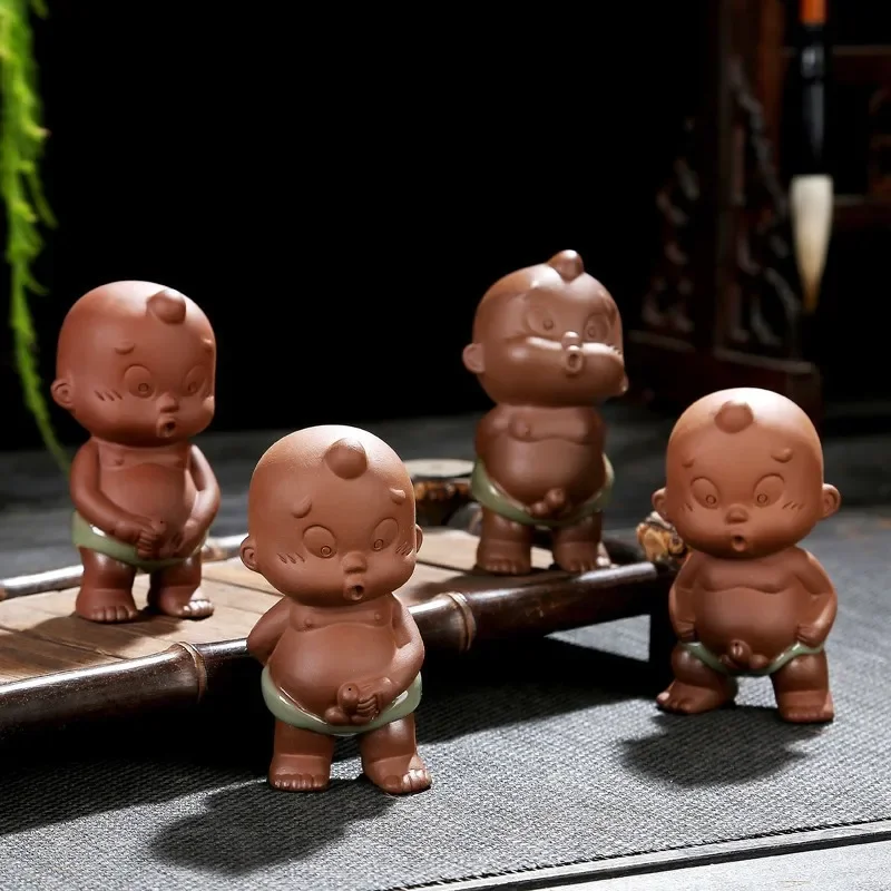 Chinese Creative Pee Doll Water Squirt Tea Pet Yixing Zisha Lovely Boy Small New