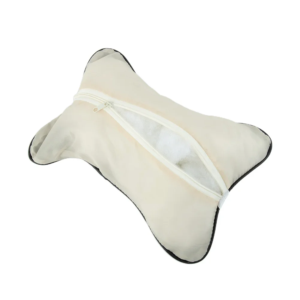 Coussin élastique en cuir PU pour le cou de la voiture, accessoire pratique pour les quatre saisons, coussin d'oreiller, ligne noire et rouge, 28x18x9cm