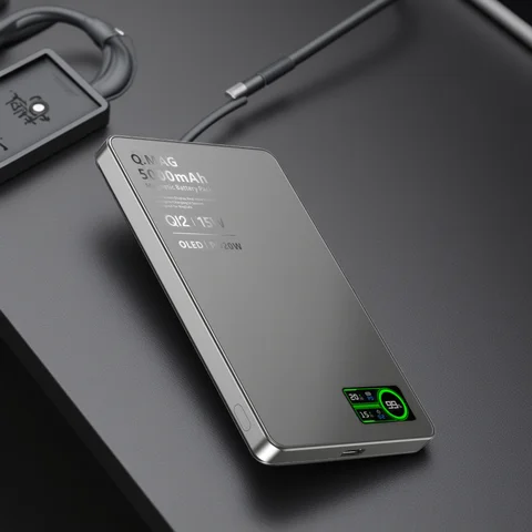 Batteria magnetica 3 in 1 QI 15W Ricarica rapida wireless con schermo LCD intelligente per iPhone 12-17 Pro Watch Airpods