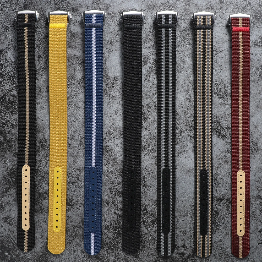 Hebilla plegable, correa de nailon para reloj, correas de lona para reloj, pulsera de 20mm y 22mm, correa de reloj deportiva Universal resistente al agua para Omega