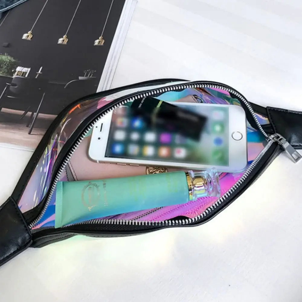 Sport Fanny Pack Pvc Transparent taille sac cyclisme sac Bumbag femme taille Packss Laser Fanny Pack hommes sac épaule sac à dos