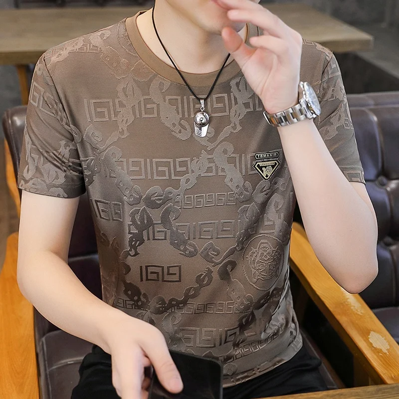 

Men's Summer Faionable Ice Silk ort Sve T-irt round Ne Qui Dry Breathable Loose Fit Casual Urban Sle Top