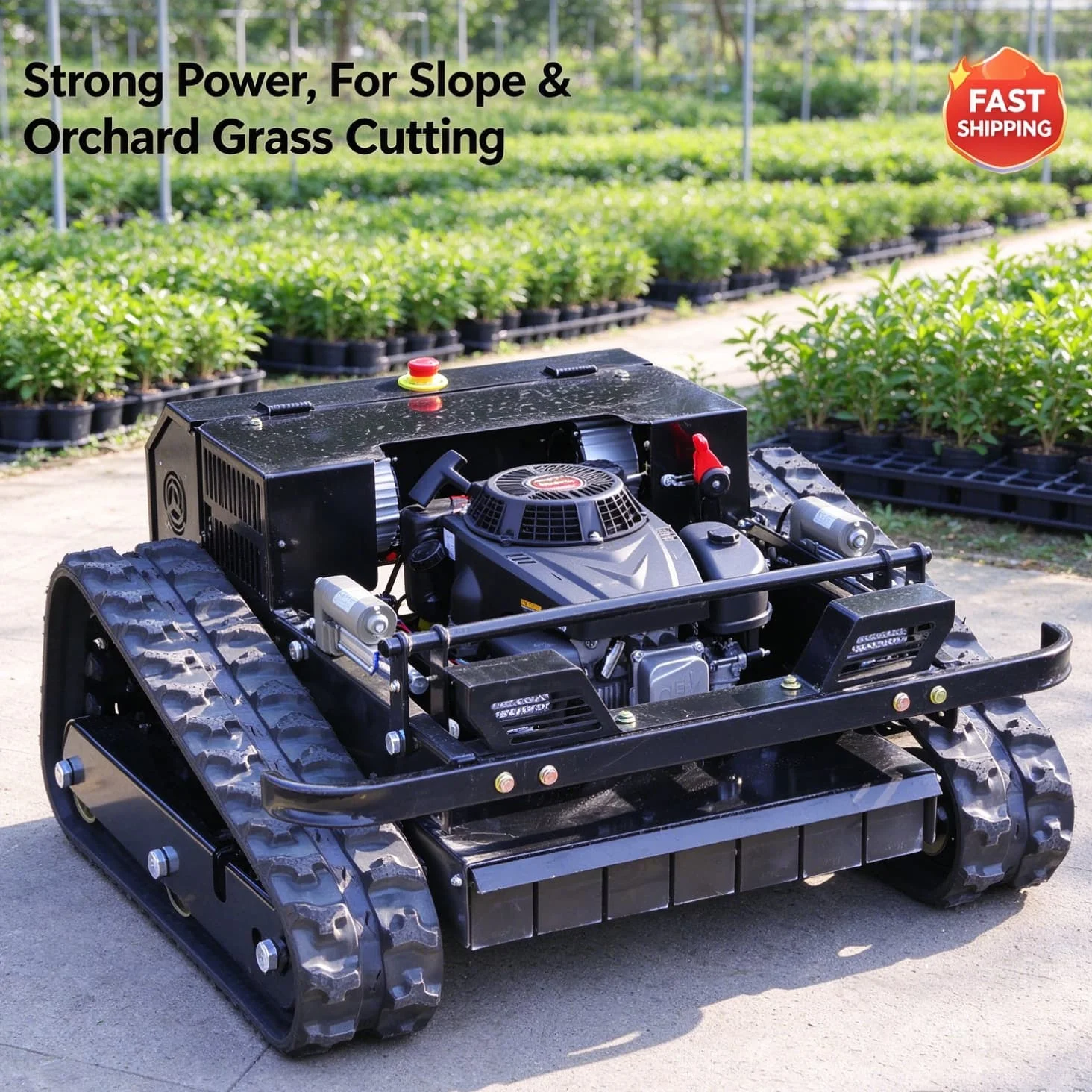 Customized slope wasteland autonomous robot mower flail lawn mower with reliable braking system, ensure safety on inclined land