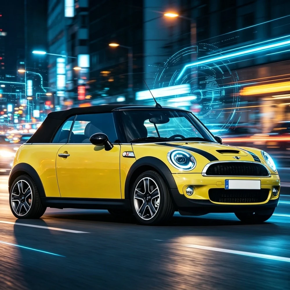 2 Stück E‑Mark LED-Scheinwerfer-Set für MINI Cooper R56 R57 R58 R59 2007-2013, zugelassene Frontscheinwerfer mit Projektor, Tagfahrlicht (DRL), dynamischer sequenzieller gelber Blinker, Plug-and-Play,