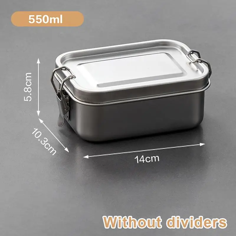 304 Stainless Steel Lunch Box Bento Box Metal Food Storage Container With Locking Clasp Suitable For Work And School