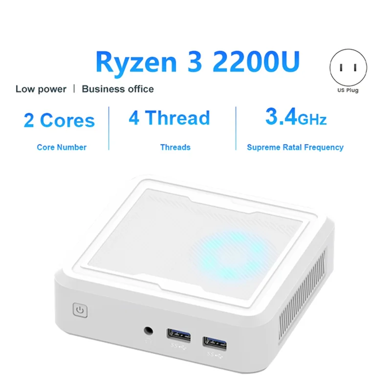 SR-For AMD Ryzen 3 2200U ما يصل إلى 65 واط كمبيوتر صغير DDR4 NVME SSD Wifi5 BT 4.2 كمبيوتر ألعاب RX Vega 10 رسومات