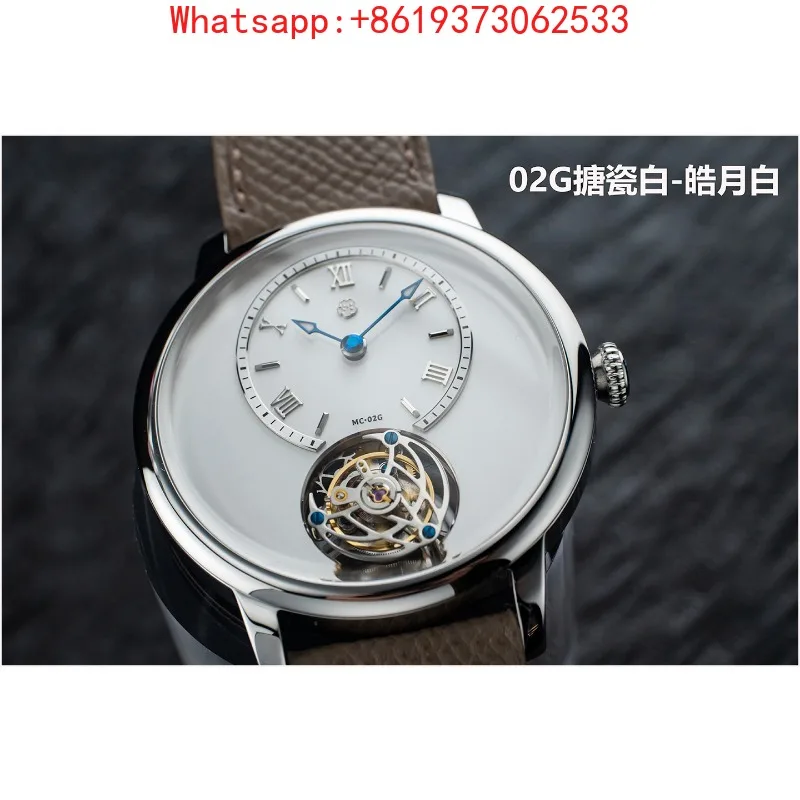 New Customized 02G and 02GN Extreme Chen Cherry  Enamel and Mother Shell Tourbillon Manual Mechanical Watch Men's Luminous Light