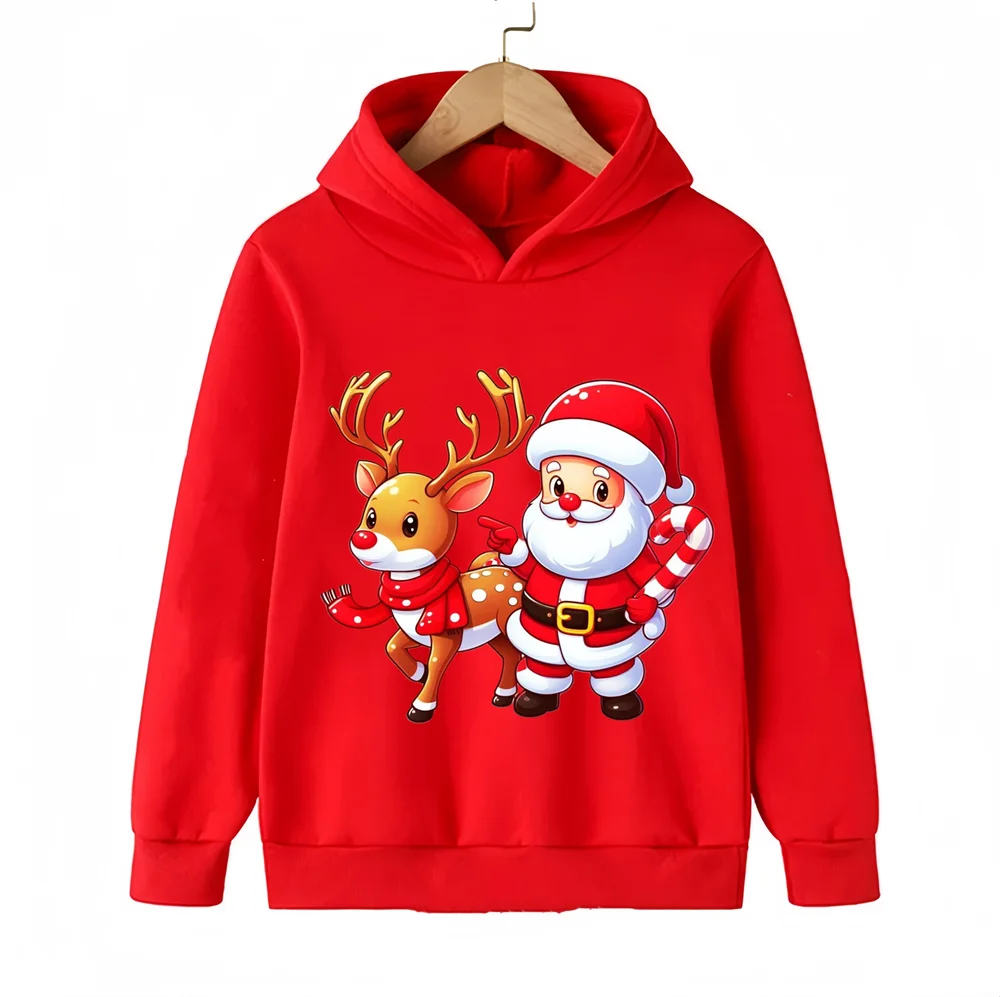 

Santa Fawn Pattern Christmas Gifts for boys and girls Spring and Fall jumpers Hoodies with pants Kawaii sports hoodies