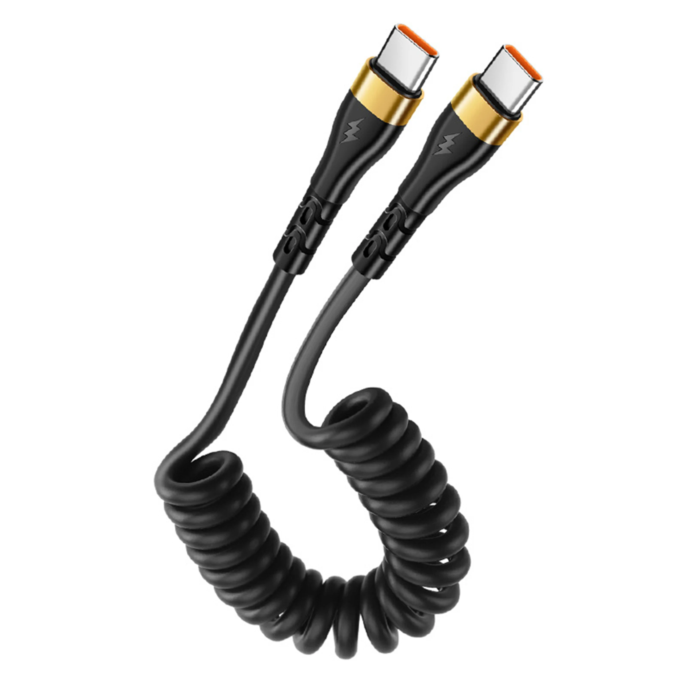 120W Pd Fast Charging Type-C to Type-C USB Cable, Flat Silicone Connector, Male to Female, USB Power Mode, ≤36V Working Voltage, Battery-Free, Suitable for iPhone 15, Samsung, Xiaomi, Huawei, Oppo, Vivo, Car-Hole Super Fast Charging Data Cable