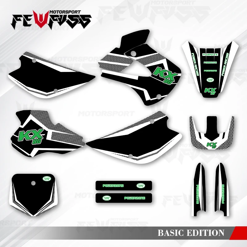 

Графические наклейки Fewfuss, наклейки для мотоцикла, фон на заказ для KAWASAKI KX 1998, 1999, 2000, 2001, 2002, 2003, 2004, KX80 80CC 003