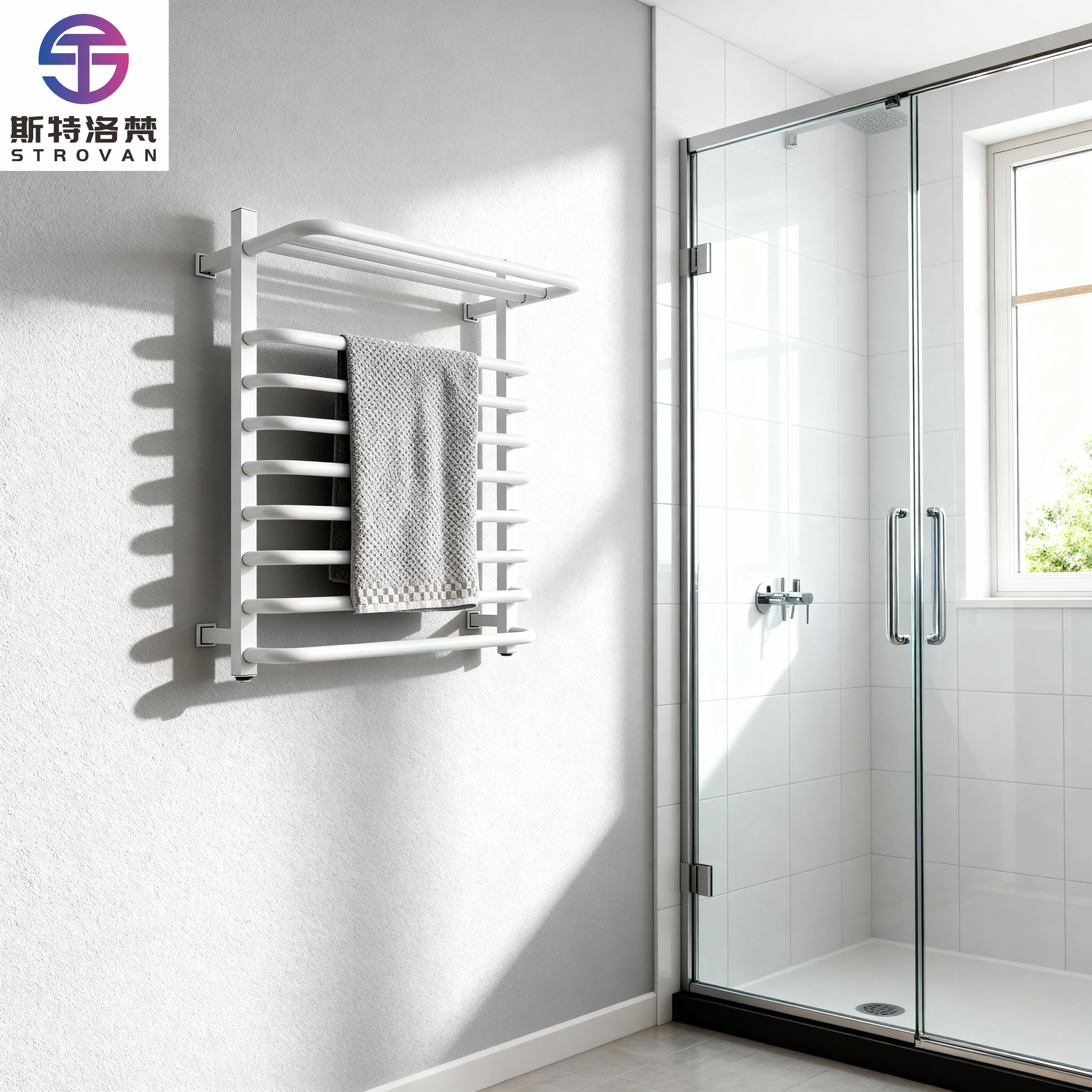 

Luxury Bathroom Wall Mounted Electric Towel Rack Stainless Steel Drying Rail Smart Heating Waterproof Energy Saving Towel Warmer