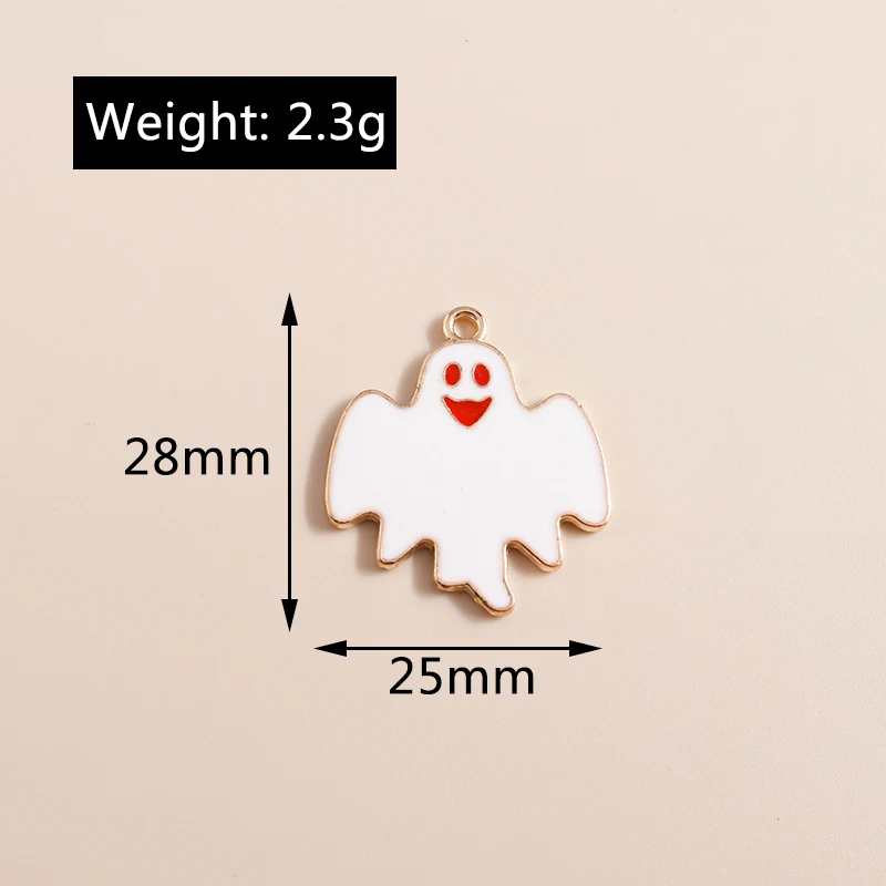 10 stücke Emaille Halloween Tod Geist Charms Anhänger für Schmuck machen niedlichen Ohrringe Halsketten DIY Handwerk Schmuck Geschenke – Detail 17
