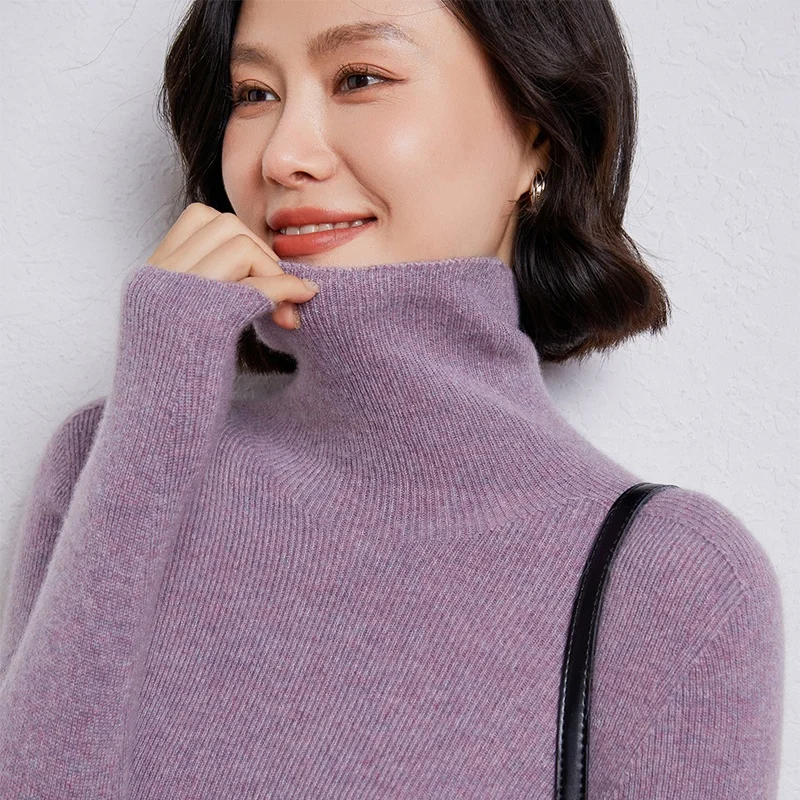 High Stracth Women Sweaters Hot Sale Slim Style Pullovers Female Winter Turtleneck Long Sleeve Jumpers Aurumn Ladies Tops