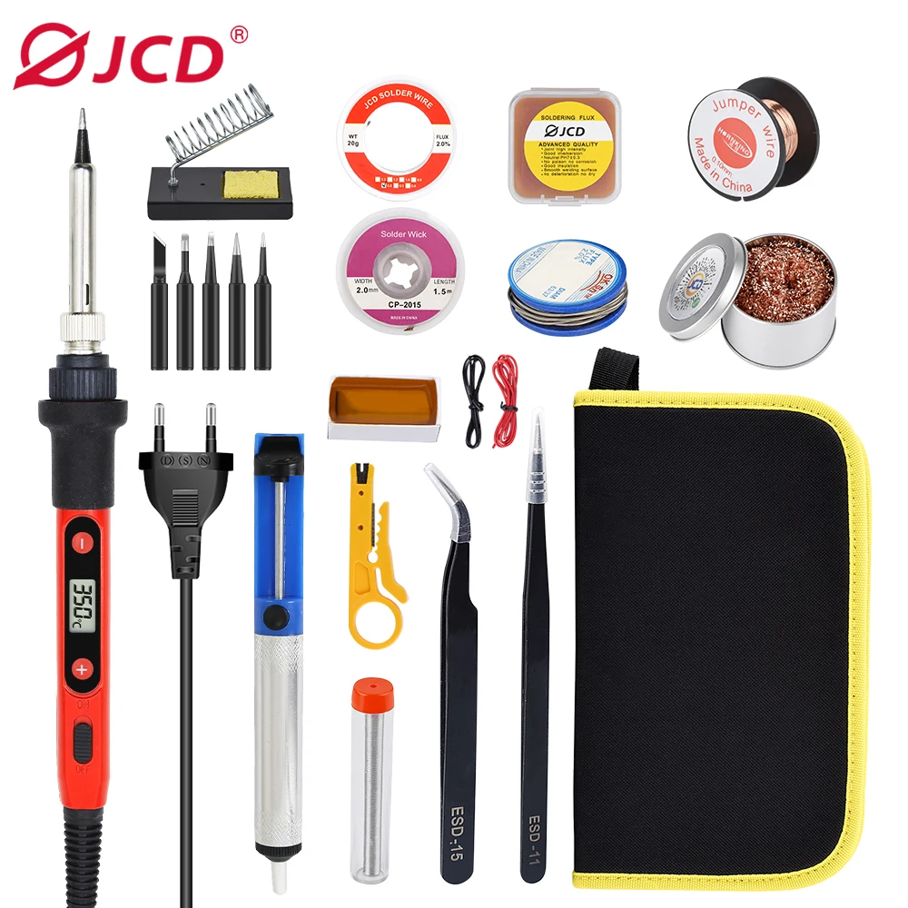 

JCD 80W Digital soldering iron Set Kit 220V/110V Multifunctional button Welding Station Adjustable Temperature Welding tool 908U