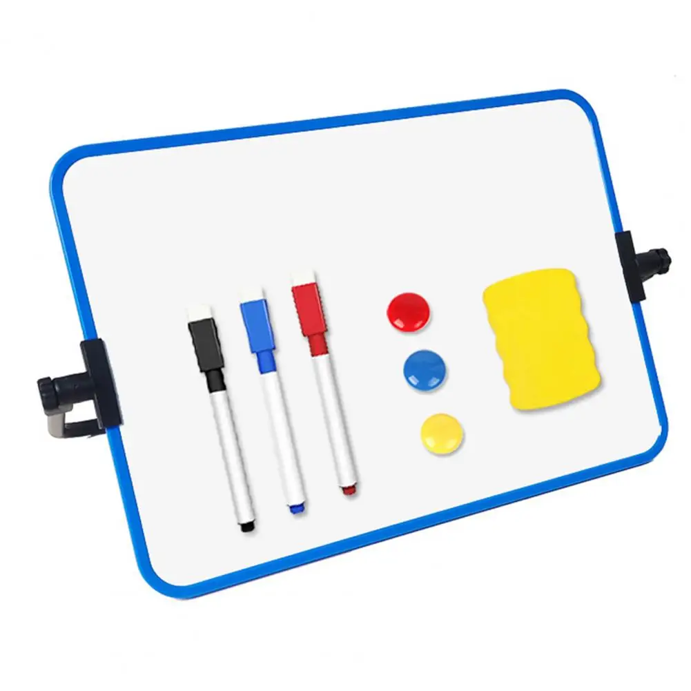 1 Set Magnetisch Whiteboard Met Beugel Pennen Dubbele Zijden Memo Ntation Studenten Docenten Droog Wissen White Board School