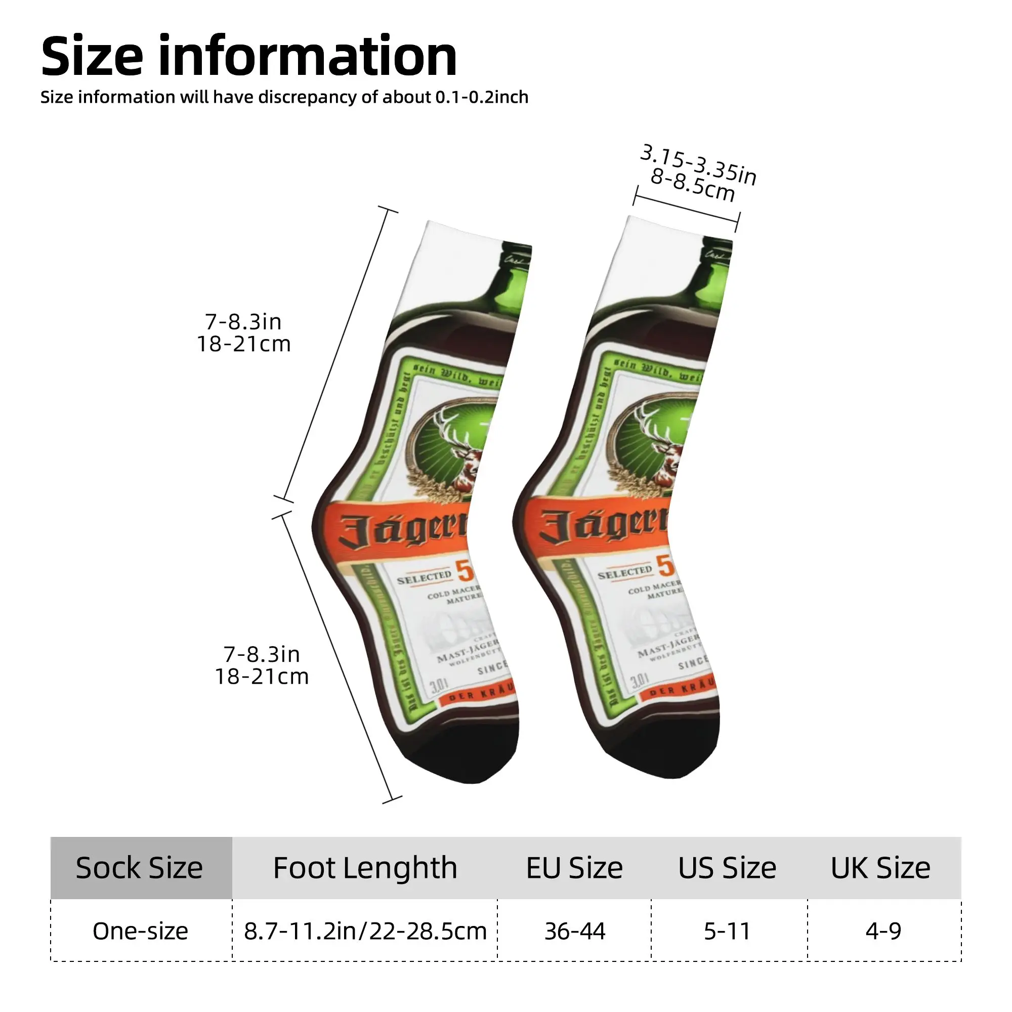 Funny Sock Jägermeister jJägermeister 56 Botanicals Bottle  Hip Hop Quality Pattern Printed Men Socks Novelty Men's Socks view 3