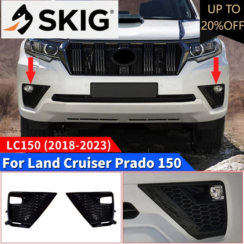 

For 2018-2023 Toyota Land Cruiser Prado 150 Black Yao Fog Lampshade LC150 Exterior Decoration Modification Accessories 2021 2020