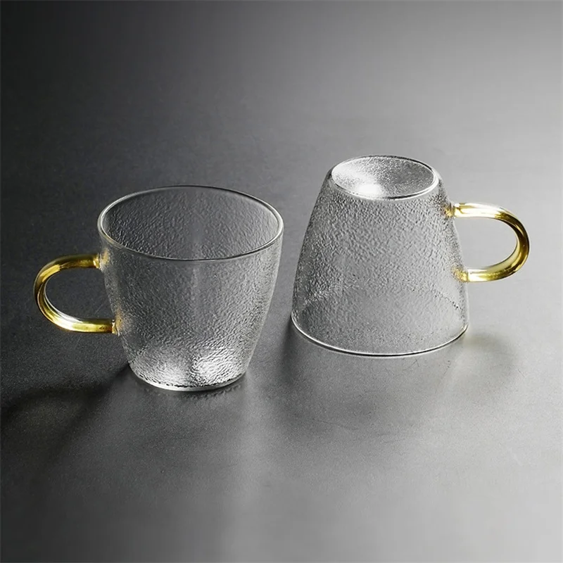 6pcs/Lot 110ml Hammer Pattern Small Glass Tea Cup Handmade Tea-sipping Cup Kungfu Teacup Beer Coffee Drink Cup Drinkware