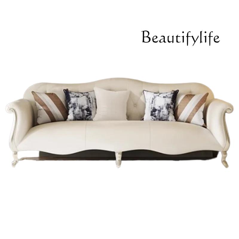 

European Living Room Sofas Fabric Nordic White Italian Luxury Chaise Couch Designer Curved Wooden Canape Salon Home Furniture