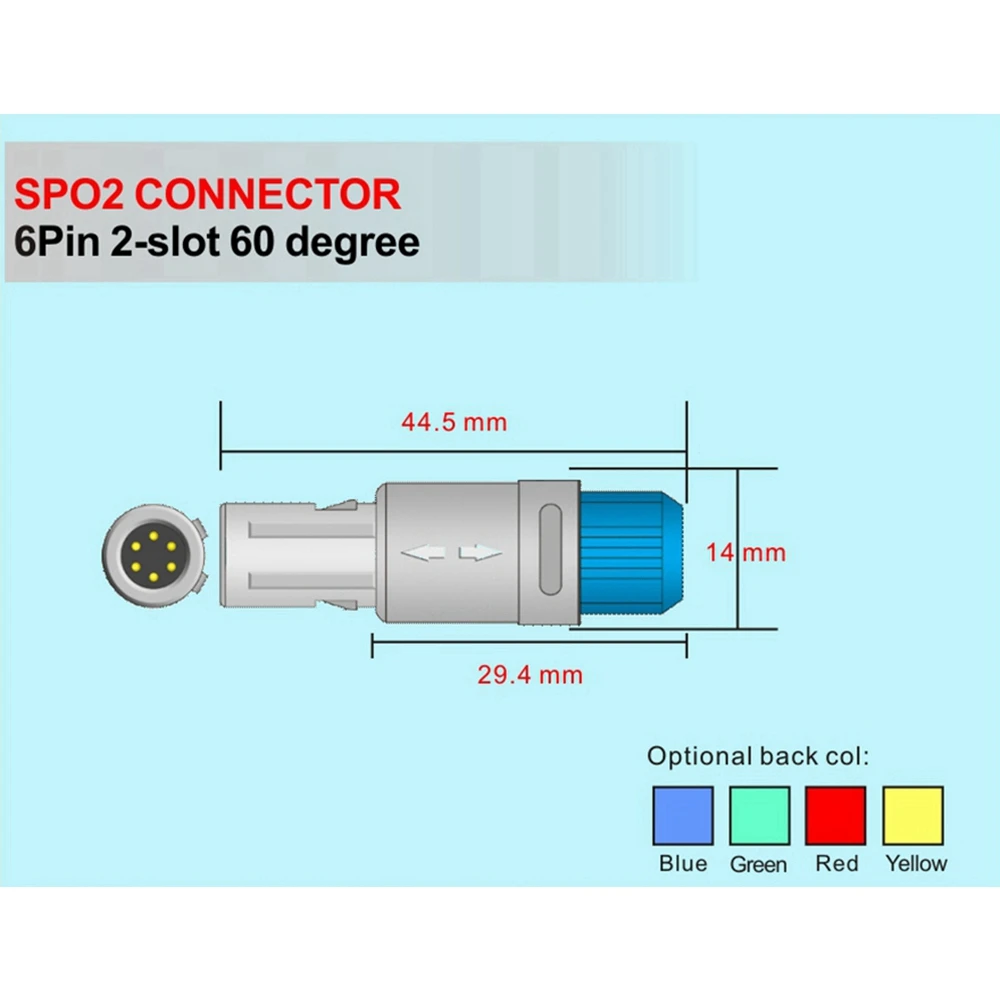 

standard spo2 sensor parts assembling connector 60degree 7pins 8pins 6pins 10pins 14 Pins 5pcs packing