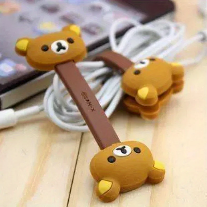 Органайзер для кабеля для передачи данных, устройство для намотки кабеля, анти-намотка для хранения, милый медведь, органайзер для кабеля для наушников, органайзер для шнура