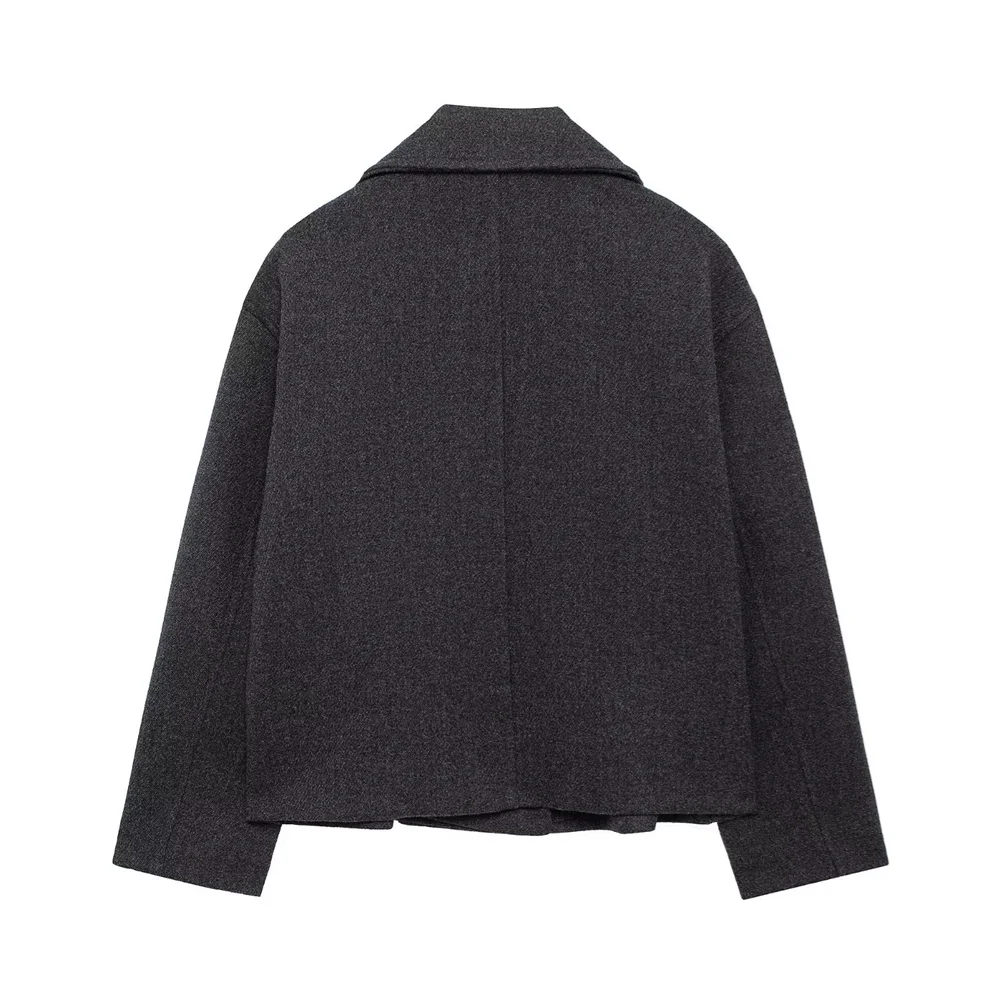 Manteau court mélangé à Double boutonnage pour femme, nouveau produit décontracté, mode et polyvalent, automne/hiver 2024
