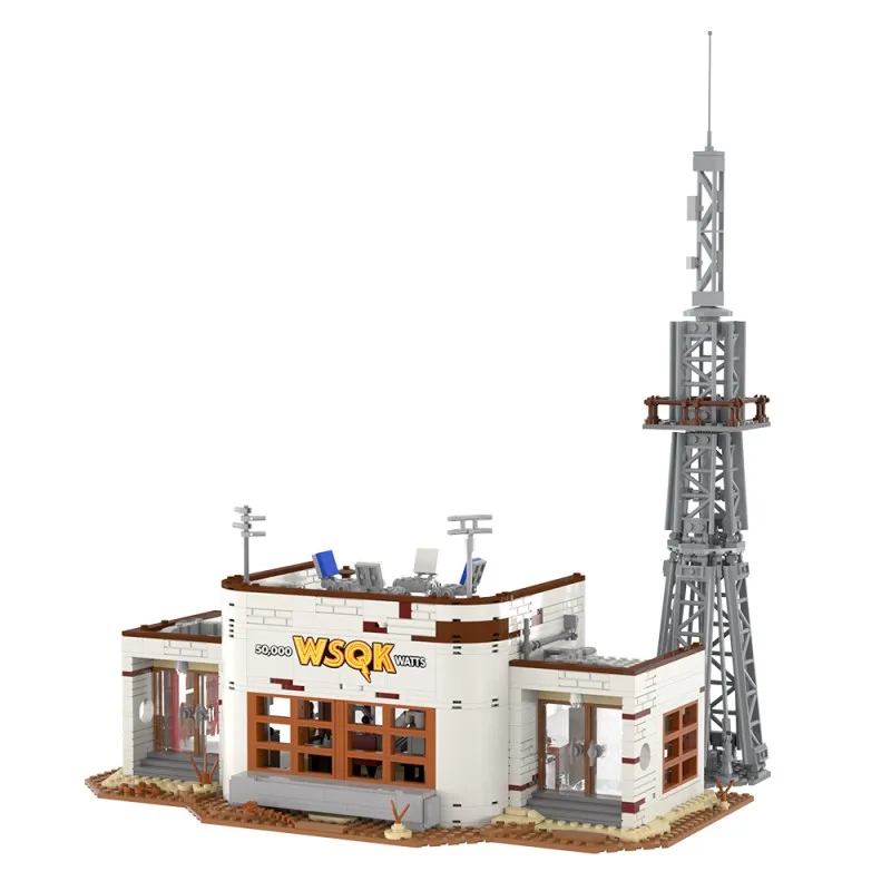 

MOC 1327PCS WSQK The Squawk Radio Station Retro Broadcast Tower Building Blocks Bricks Advanced Building Sets Adults Fun Toys