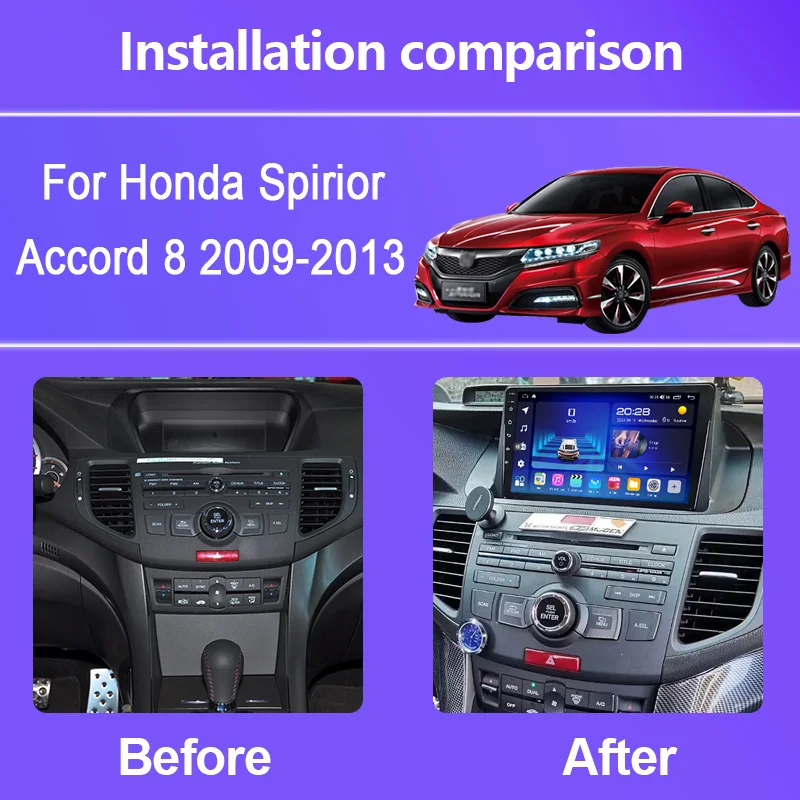 COHO For Honda Spirior Accord 8 2009-2013 Android 12.0 RAM 8G ROM 256G Octa Core Car Multimedia Player Stereo Radio