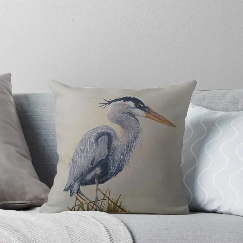 

Great Blue Heron Throw Pillow Elastic Cover For Sofa Plaid Sofa anime girl pillow