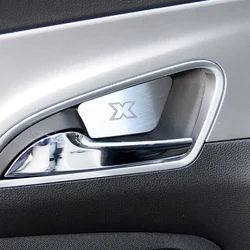 Silver Metal Interior Door Handle Trim Covers For 2012-2019 Opel Mokka X Vauxhall Car Sticker Accessories