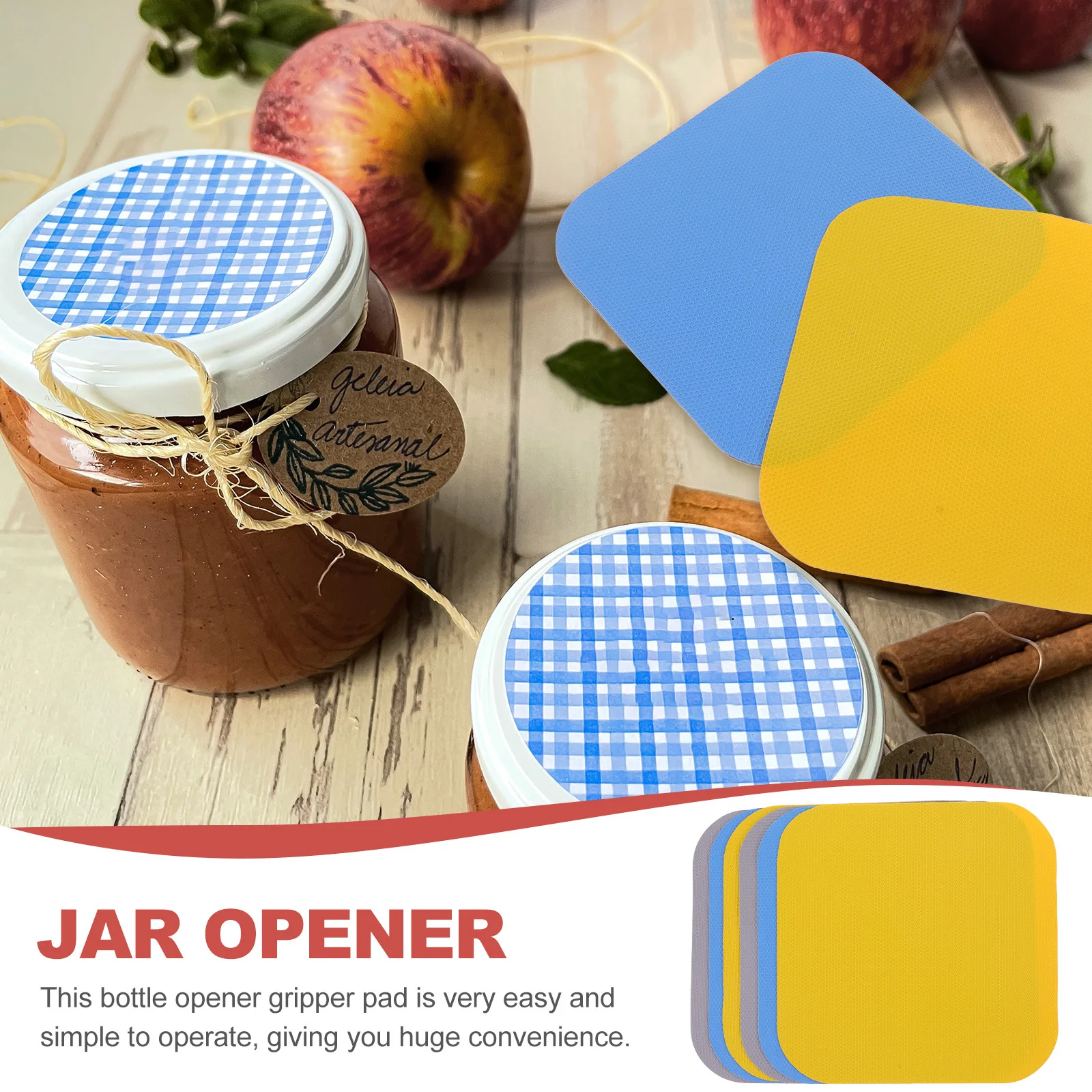 

6pcs Jar Opener Mat Rubber Non-Skid Square Gripper Pad For Bottle Lid Kitchen Supplies Multi-Use Cup Mats Household Opener Pads