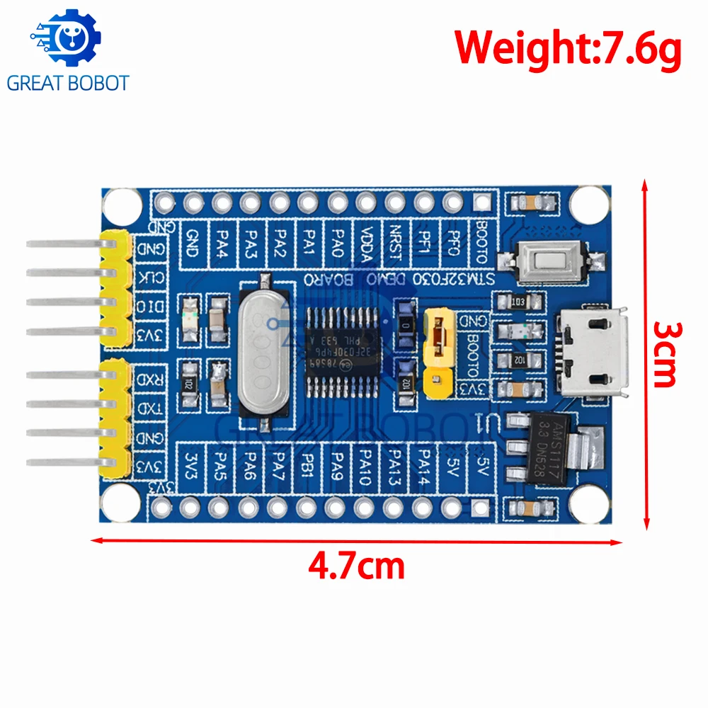 BS 1pc STM32F030F4P6 Development Board: 32-Bit Cortex-M0, 48MHz Mini System Panel