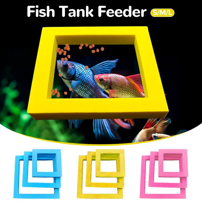 

1Pc Aquarium Feeding Ring Fish Tank Floating Tray Fish Food Feeder Square Accessory Fish Food Feeder Suction Cup New