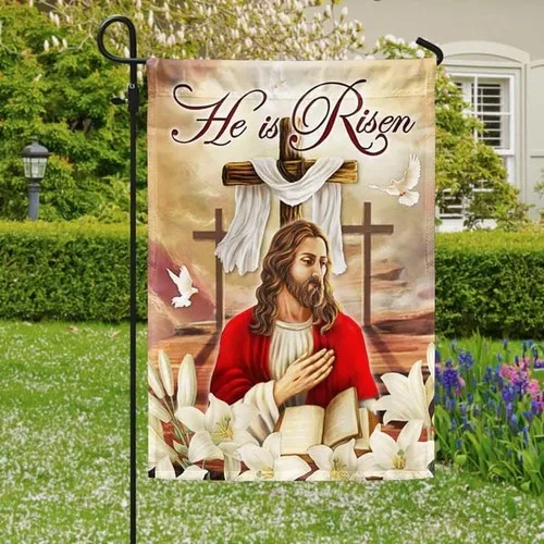 NEW! He Is Risen Jesus Garden Flag Gift Decor Easter Day EEJ UUN