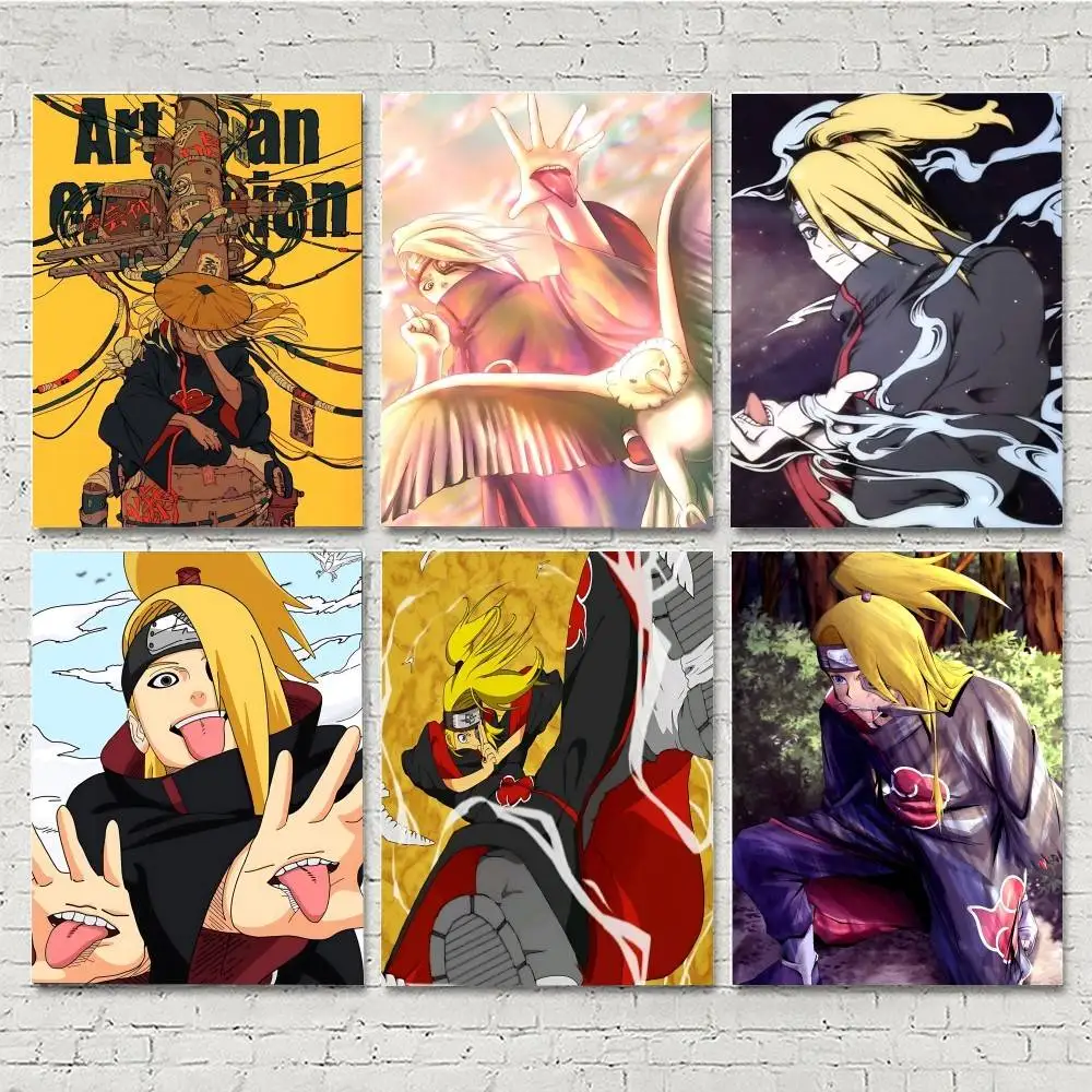 1pc Anime Naruto Deidara Manga Posters HD Print Vintage Wall Art Decor for Home Study Room
