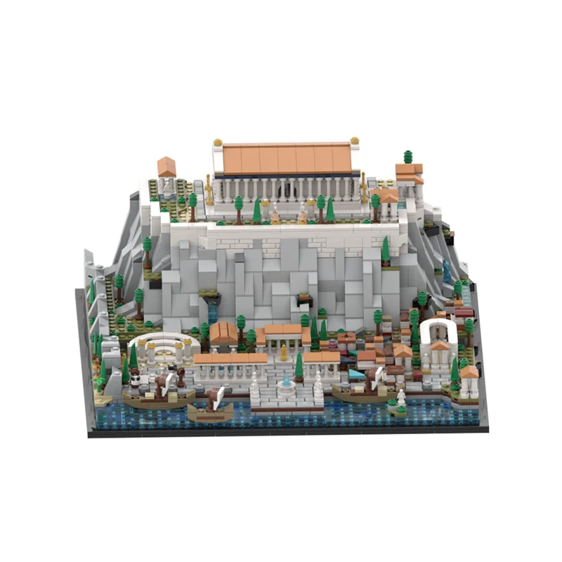 MOC Greece Temple Greece Acropolls of Athens Buildings Sets Parthenon Amphitheatre Building Blocks Model Gift for Adults Kids