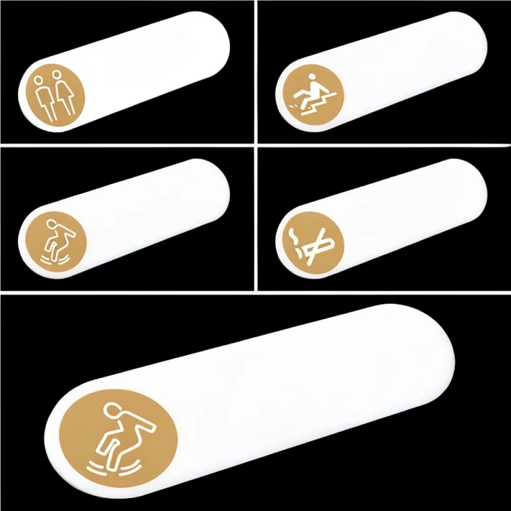Acrylic Safety Sign Caution Slippery Floor Reminder No Smoking Notice Display Plaque For Hotel Office Commercial Interior
