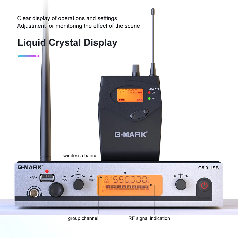 In Ear Monitor Wireless System G-MARK G5.0USB Single Channel