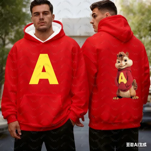 Imagen 2 del producto Alvin and The Chipmunks 2026 Sudadera con capucha de moda para mujer y hombre, disfraz de Halloween de Alvin Chipmunk, jersey para niños